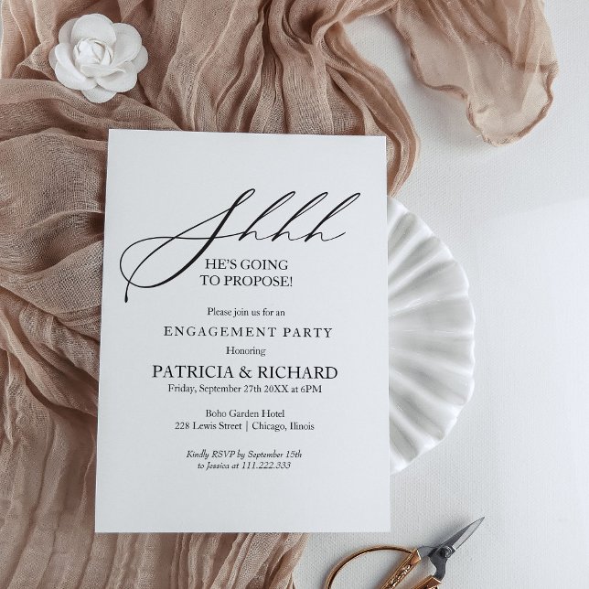 Stylish Calligraphy Surprise Engagement Party Invitation (Creator Uploaded)