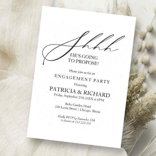 Stylish Calligraphy Surprise Engagement Party Invitation (Creator Uploaded)
