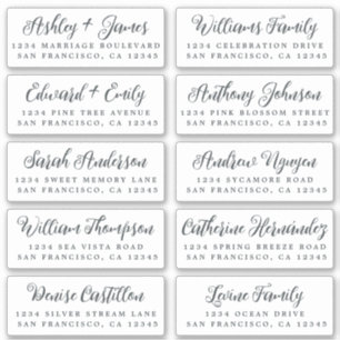 Stylish Calligraphy Wedding Guest Address Labels