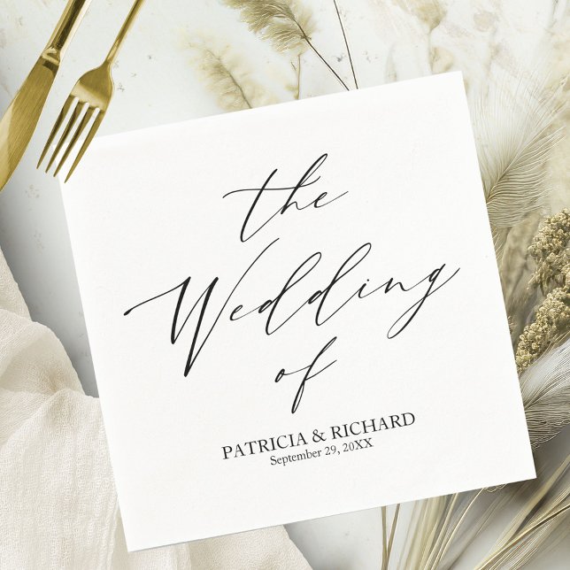 Stylish Calligraphy Wedding Napkin (Creator Uploaded)