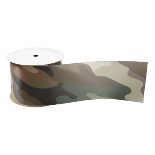 Stylish Camo Texture Luxury Satin Ribbon