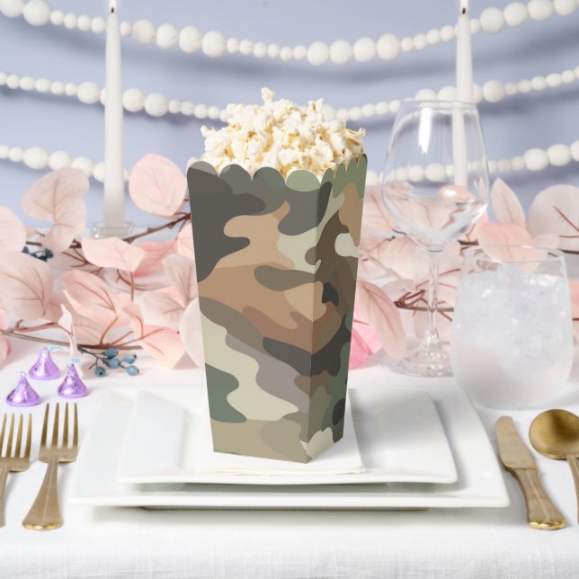 Stylish Camouflage Popcorn Boxes for Party Favours (Wedding)
