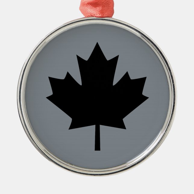 Stylish Canadian Black Maple Leaf Metal Tree Decoration (Front)