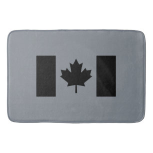 Stylish Canadian Flag in Black Bath Mat