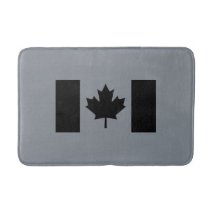 Stylish Canadian Flag in Black Bath Mat