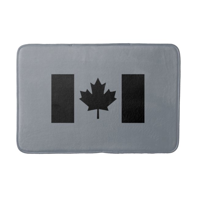 Stylish Canadian Flag in Black Bath Mat (Front)