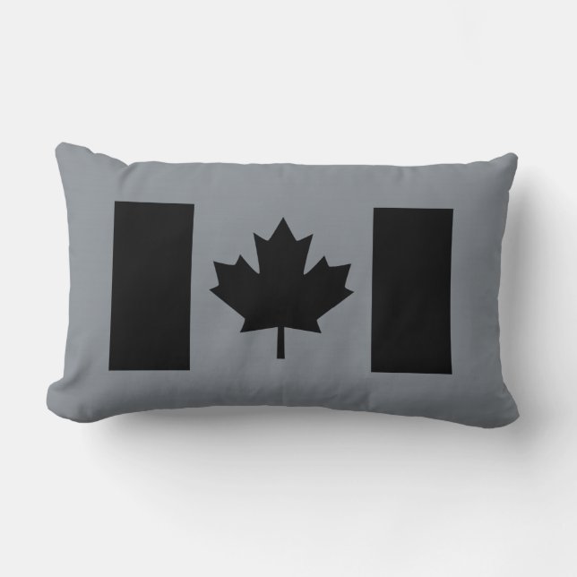 Stylish Canadian Flag in Black Lumbar Cushion (Front)