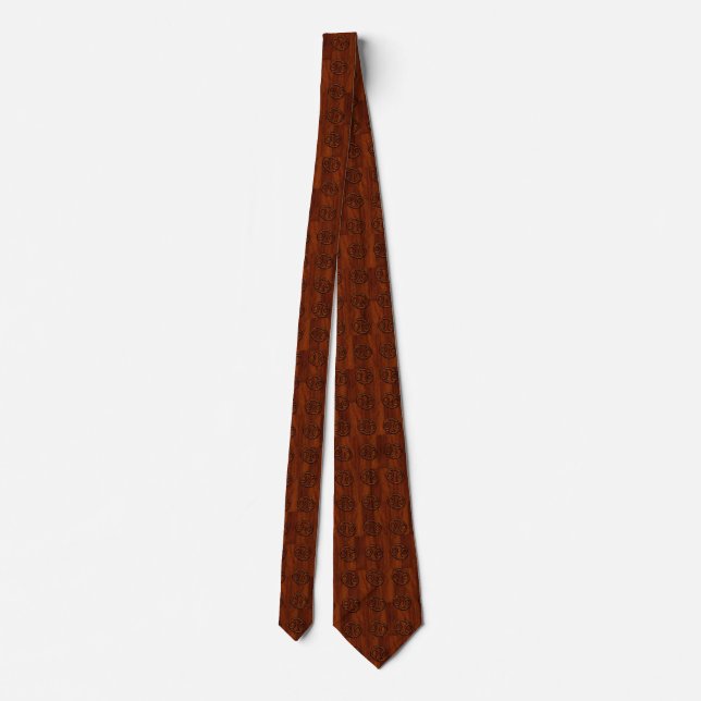 Stylish Cancer Sign on Mahogany Decor Tie (Back)