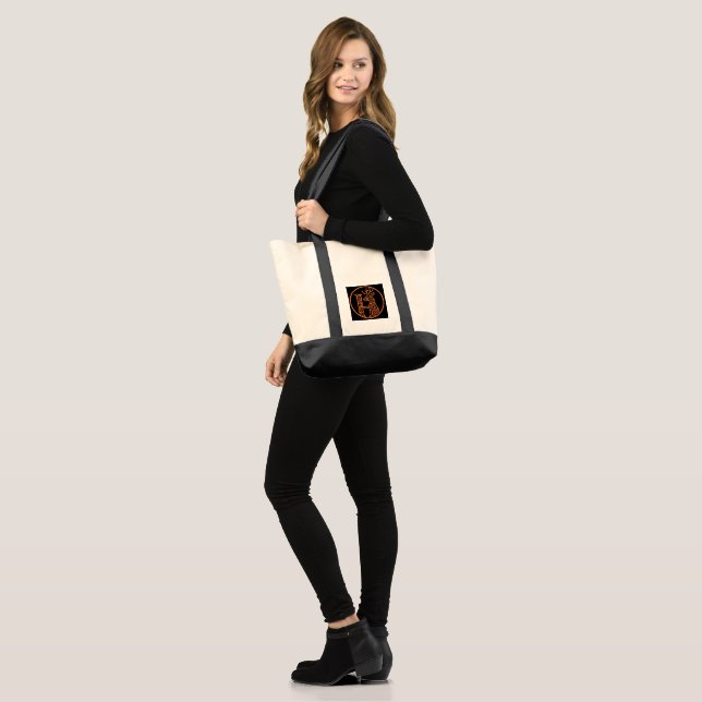 Stylish Canvas Tote Bag with Modern Logo – Perfect (Front (Model))