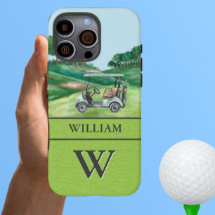 Stylish Cart Course Clubs Monogram Name   iPhone 16 Pro Max Case