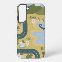 Stylish cartoon landscape vacation travel map