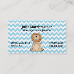 Stylish Cartoon Lion and Chevron Custom Mummy Card
