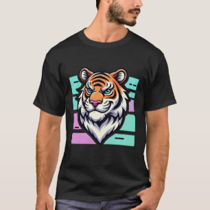 Stylish Cartoon Tiger Head Bold & Modern Design T-Shirt