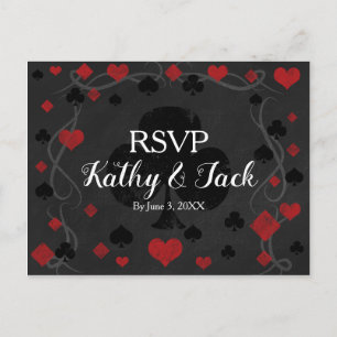 Stylish casino wedding rsvp post card