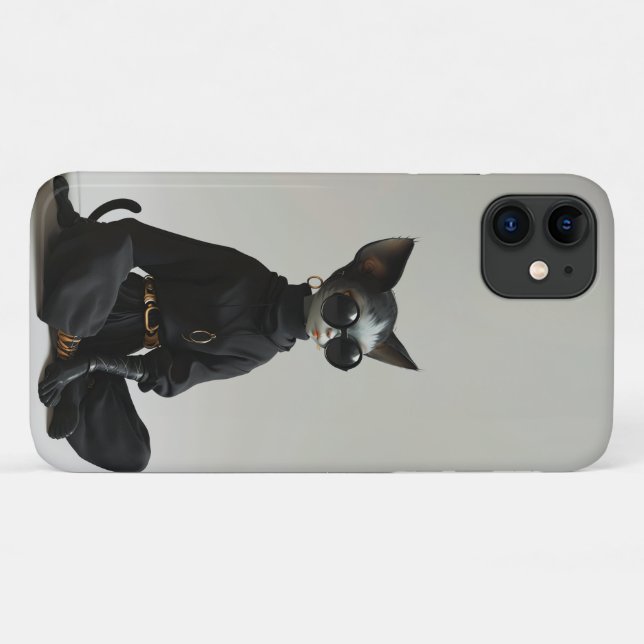 Stylish Cat Design iPhone 11 Case (Back (Horizontal))