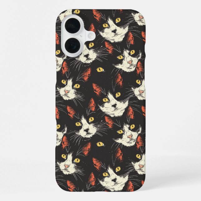 Stylish Cat Faces iPhone Case (Back)