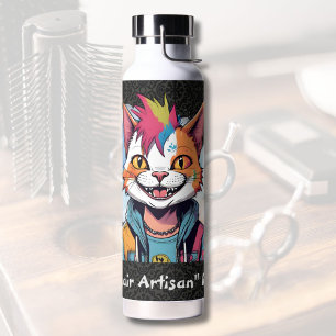 Stylish Cat Gifts for Hairdressers Hair Stylists Water Bottle