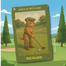 Stylish Cat Playing Golf Personalised