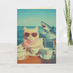 Stylish Cat’s Ocean Tea Party Invitation