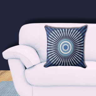 Stylish Centred Blue Star Flower Cushion