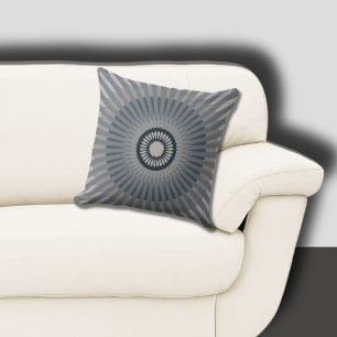 Stylish Centred Grey Star Flower Cushion