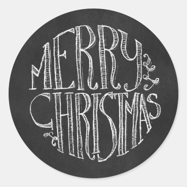Stylish Chalkboard Christmas Sticker (Front)