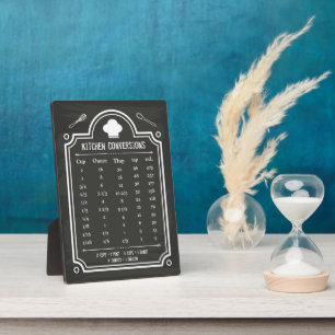 Stylish Chalkboard Kitchen Conversion Chart Plaque