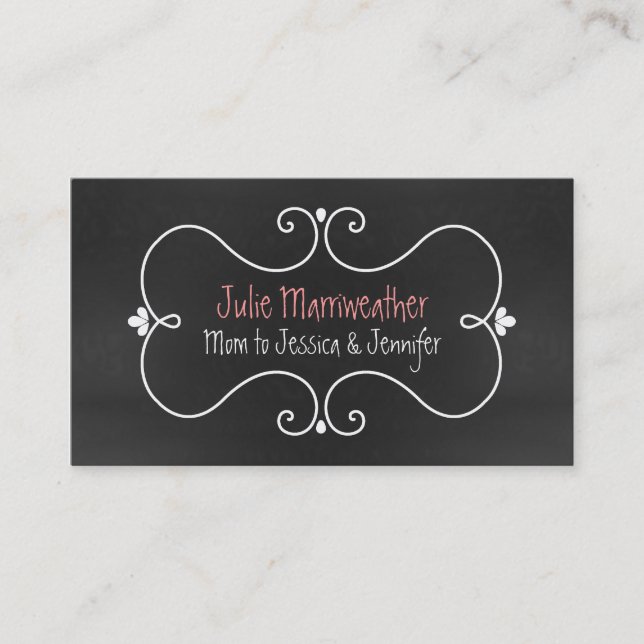 Stylish Chalkboard Look Custom Mummy Card (Front)