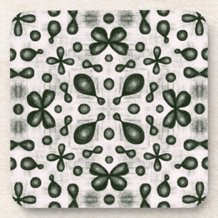 Stylish Chemistry Pattern In Black And White Coaster