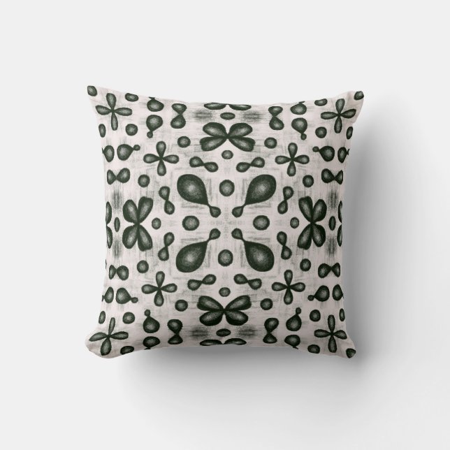 Stylish Chemistry Pattern In Black And White Cushion (Front)