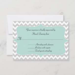 Stylish Chevron Custom Wedding RSVP Card