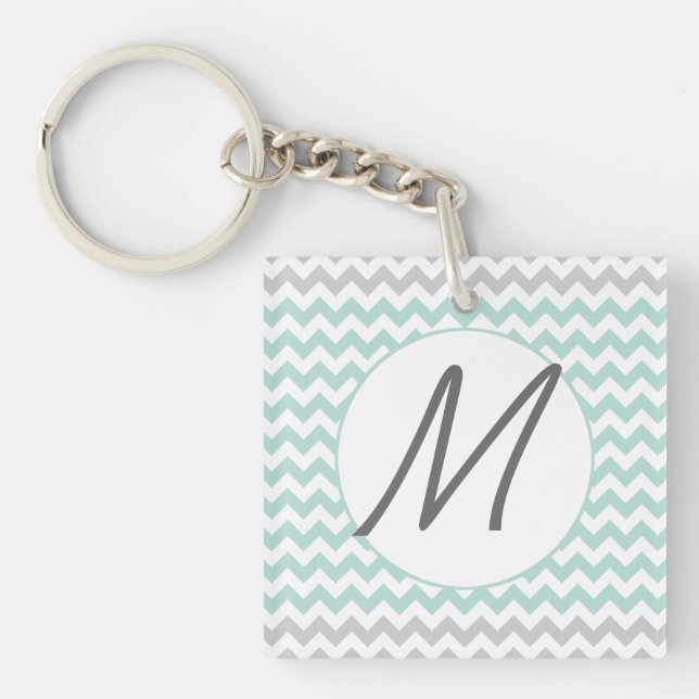 Stylish Chevron Monogram Key Chain (Front)