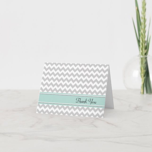 Stylish Chevron Thank You Card (Front)