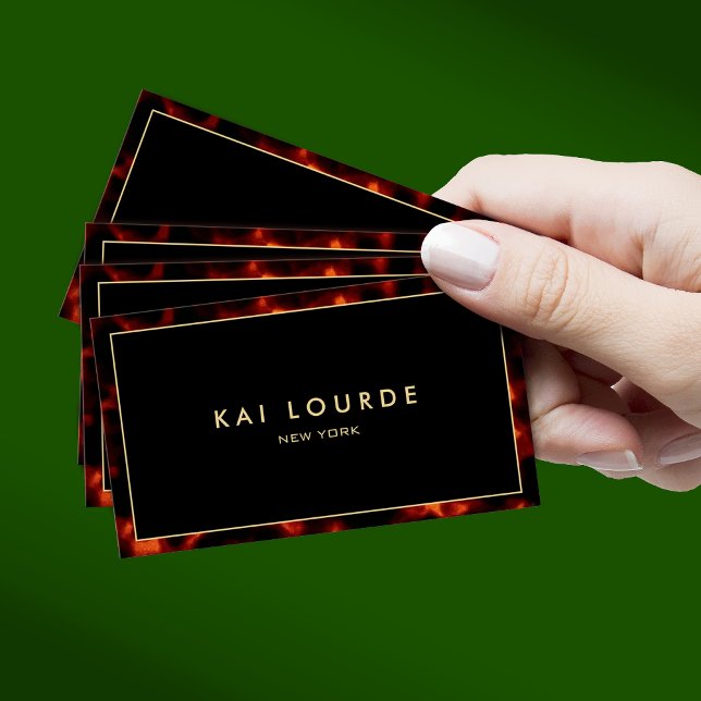 Stylish Chic Black Tortoiseshell  Designer  Business Card (Creator Uploaded)