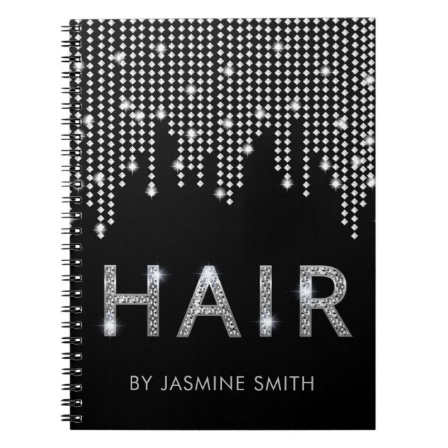 Stylish Chic Diamond Hair Appointment Notebook (Front)