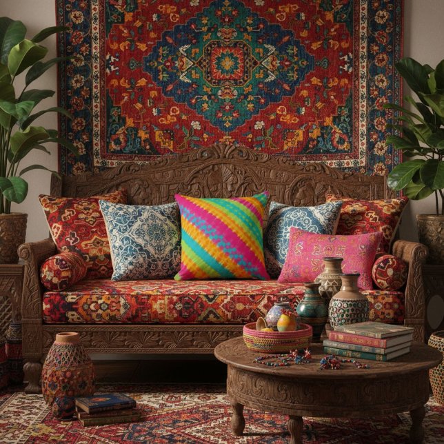  stylish chic  elegant geometric  colourful cushion (Creator Uploaded)