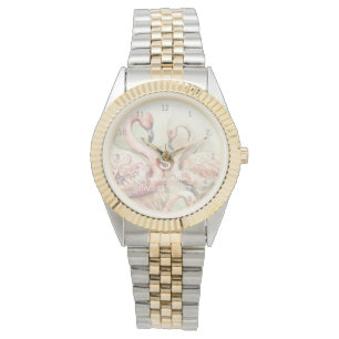 Stylish Chic Flamingo Monogram Personalised Watch