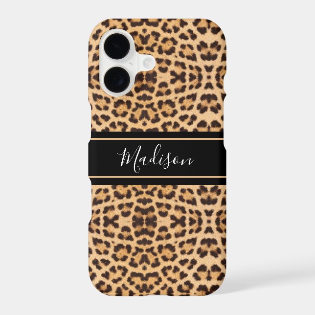 Stylish Chic Leopard Print Monogram Personalised (Back)