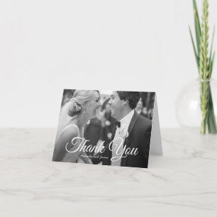 Stylish Chic Modern Photo Wedding Thank You Card