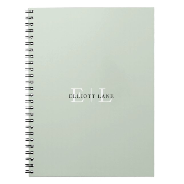 Stylish Chic Personalised Monogram Notebook (Front)