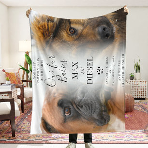 Stylish Chic Pet Memorial 2 x Photo Keepsake Fleece Blanket