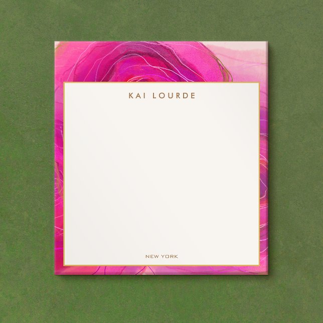 Stylish Chic Pink Abstract Watercolor  Notepad (Creator Uploaded)