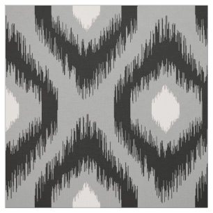 Stylish Chic Pink Black Diamond Ikat Pattern Fabric