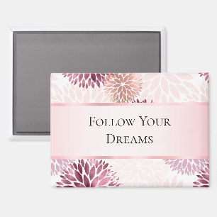 Stylish Chic Pink Floral Magnet