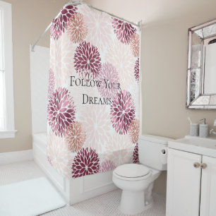 Stylish Chic Pink Floral  Shower Curtain