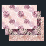 Stylish Chic Pink Floral Wrapping Paper Sheet<br><div class="desc">Stylish Chic Pink Burgundy Floral Bridal Shower or any occasion</div>