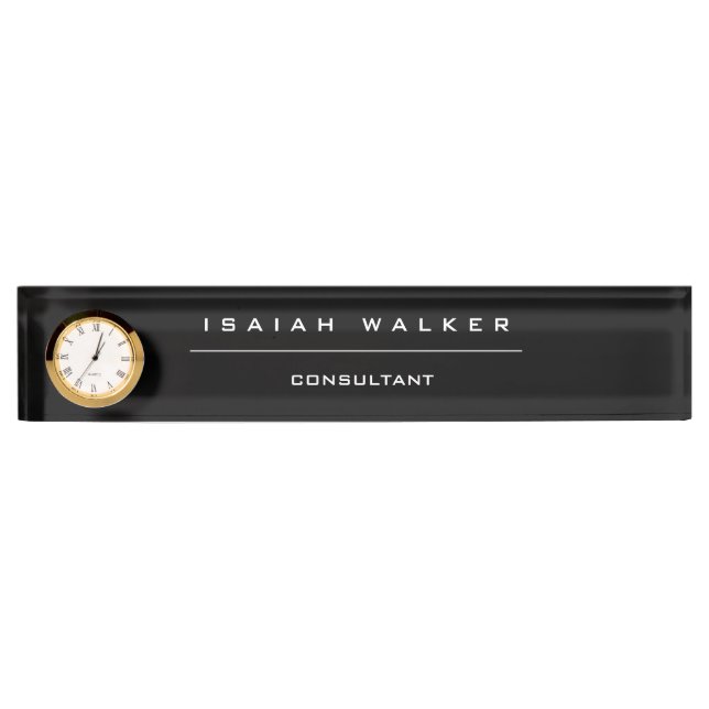 Stylish Chic Plain Unique Special Black & White Nameplate (Front)