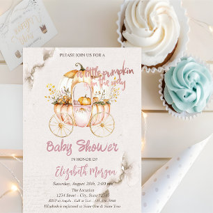 Stylish Chic Pumpkin Carriage Baby Shower Invitation