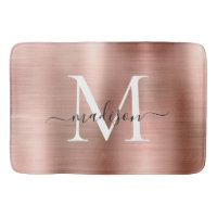 Stylish Chic Rose Gold Steel Metal Monogram Script