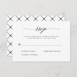 Stylish Chic Script Calligraphy Elegant Wedding RSVP Card